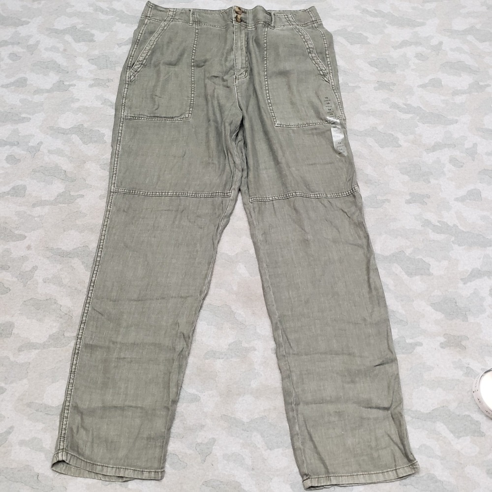 American Eagle‎ Pants Womens 16 Green Linen Pockets NWT